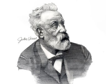 Jules Verne portrait @ 5"x7"