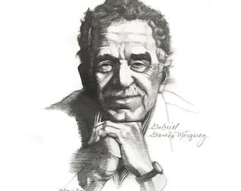 Gabriel Garcia Marquez portrait,  fine art digital print