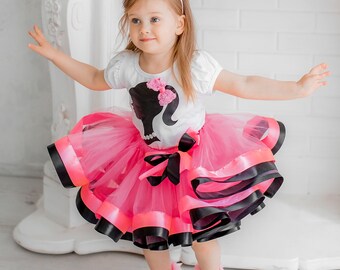 Pink Tutu Birthday Dress Girl, Princess Birthday Outfit, 3rd Birthday Dress, Baby Girl Tulle Skirt Set, Fancy Toddler Dress