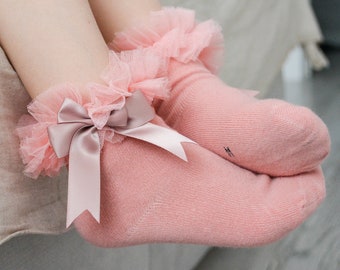Red Powdery Grey Black Socks, Socks for Baby Girl, Cute Baby Socks, Eco Materials for Legs, Under Tutu Socks, Funny Toddlers Dress Socks