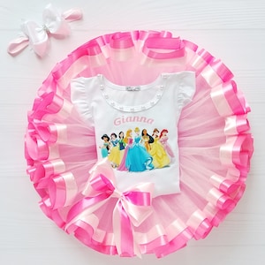 Conjunto de tutú navideño para niña, vestido rosa para fiesta de cumpleaños, disfraz para primera celebración, camiseta y tutú personalizados, regalo para niña pequeña.