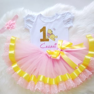 Baby Girl Birthday Outfit, Pink Tutu And Custom Shirt Set, Cake Smash Clothes For Girls, First Party Look, Toddler Birthday Gift Idea