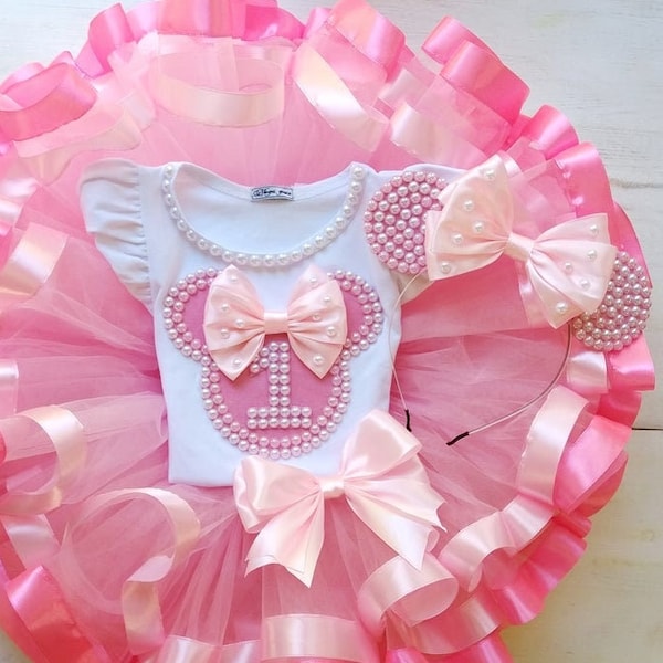 Pink Birthday Tutu Outfit, Birthday Outfit, First Birthday Dress, Smash Cake Outfit, Tutu Outfit 1st Birthday, Infant Pageant Dress