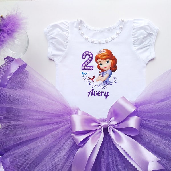 Princess Dress, Personalized Outfit Baby Girl, Purple Outfit Set for Toddler, Tutu Wear Set, Birthday Tutu Outfit, Flower Girls Dress Outfit