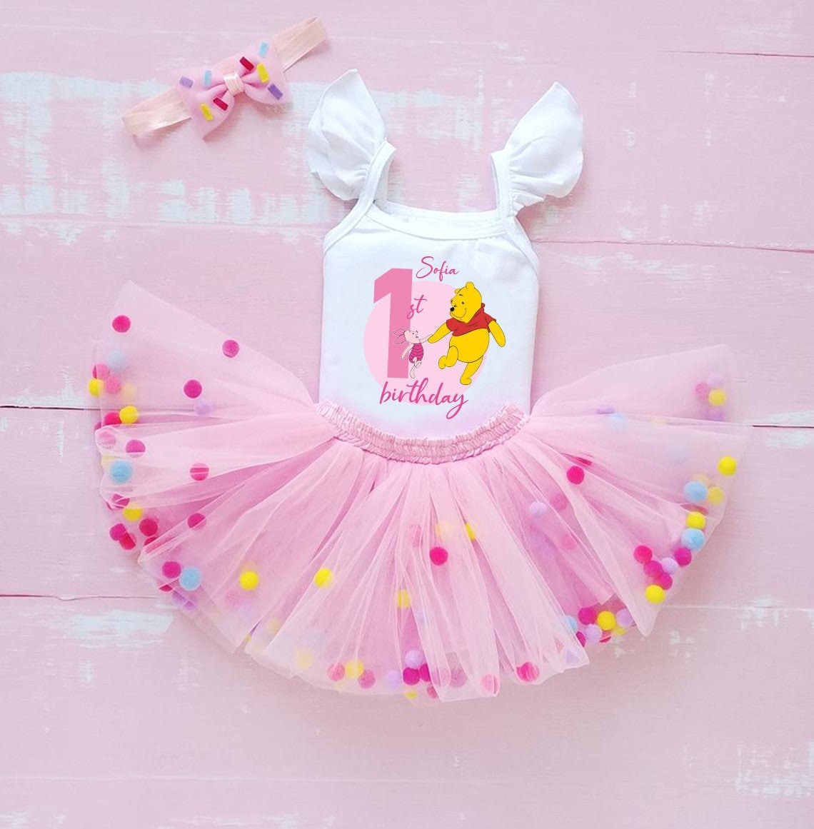 Tuta Da Compleanno Di Winnie The Pooh - Vestito Per Il Primo - Foto 9