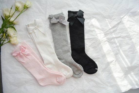 Pastel Socks for Dress, Baby Girl Knee High Socks, Girls Knee High Socks, Toddler Knee High Socks, Knee High Bow Socks, Baby Girl Cute Socks