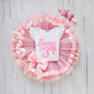 First birthday outfit girl, Girls Skirt, Pink Tutu, Personalizes Girl Outfit, Toddler Outfit Costume, Pink Tutu Set, Birthday Party Dress