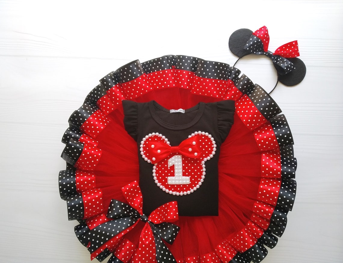 Black and Red Polka Dot Costume Set for Girl Etsy