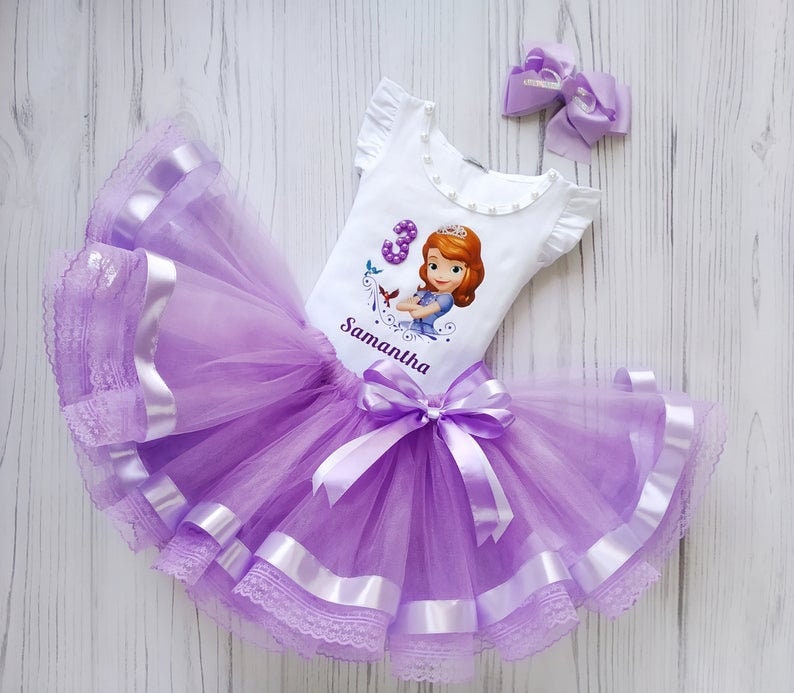 Sofia the First tutu set,2 DESIGNS, First Birthday , Princess Sofia  birthday outfit…