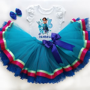 Traje de cumpleaños personalizado para niña, tutú con nombre personalizado para sexto cumpleaños, vestido de fiesta colorido, disfraz de fiesta inspirado en personajes.