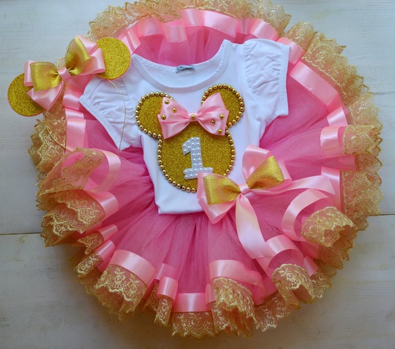 Pink and Gold Minnie Mouse 2nd Birthday Dress - Etsy