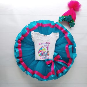 Vintage Birthday Girl Tutu Outfit, First Birthday Personalized Tulle Skirt Set, Girl 1 Birthday Costume, Custom Name Birthday Party Apparel