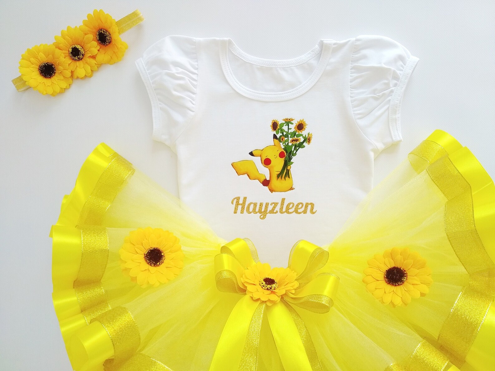 Cute Yellow Dress Baby Girl Custom Tulle Set Unusual Etsy