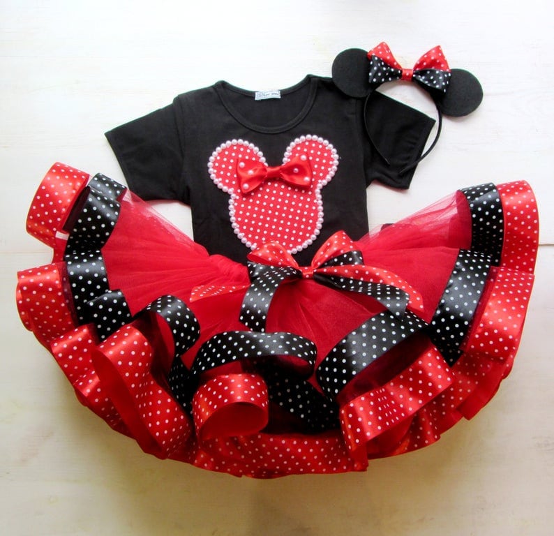 Minnie Mouse Dress Red and Black - Etsy UK