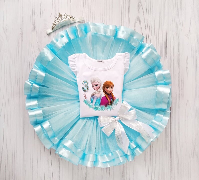 Baby Girl Birthday Gift Idea Blue Dress Princess Party Tulle Etsy