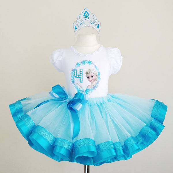 Tenue de fille d’anniversaire pour bébé, ensemble de tenues de 4e anniversaire, ensemble Tutu d’anniversaire, ensemble de bébé fille de 4 ans, cadeau pour 4 ans, robe d’anniversaire de fille