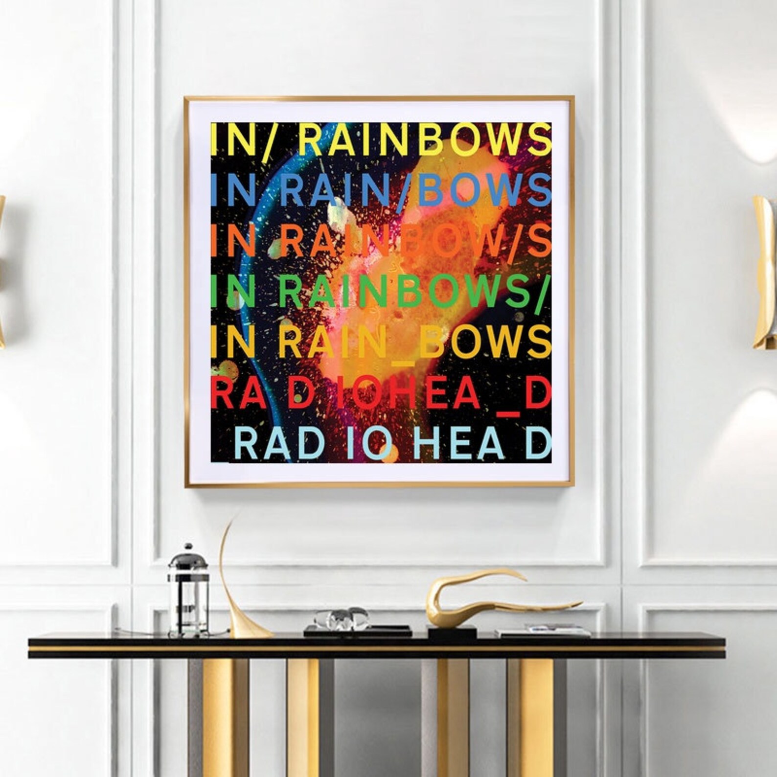 Radiohead In Rainbows Poster Album Cover Canvas Painting Art Etsy