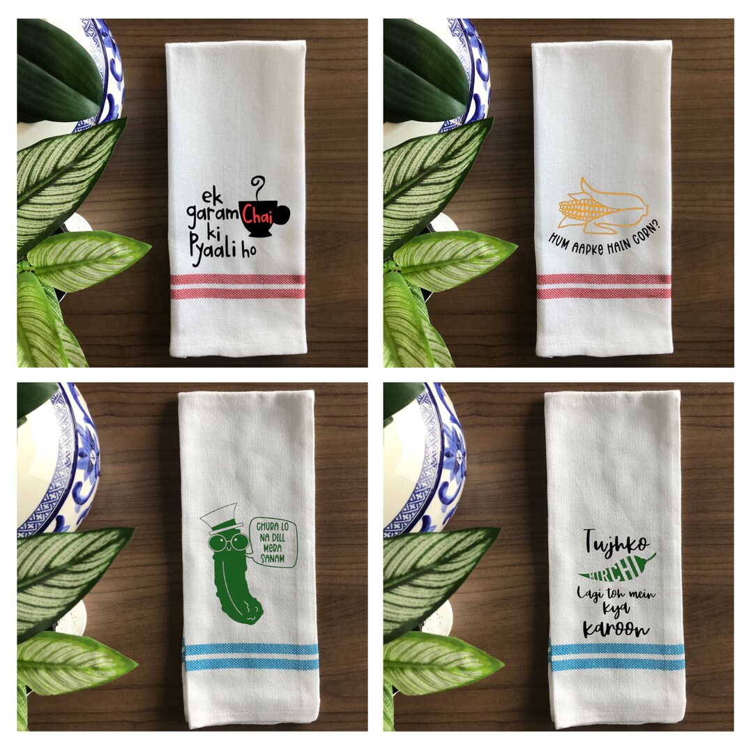 Funny Pun Hand Towel Kitchen Towels home Decor Bollywood Songs 90's