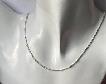 Schlangenkette mit kleinen Kugelzwischenteilen | 925Sterling Silber 42 cm | Choker Halskette | Silber Schmuck Damen | Schmuck Rocia Geschenk