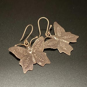 Schmetterling Ohrringe aus Sterlingsilber, Große Ohrringe, Silber Schmuck Damen, Designer  Einzelstücke, Naturschmuck zum Verschenken