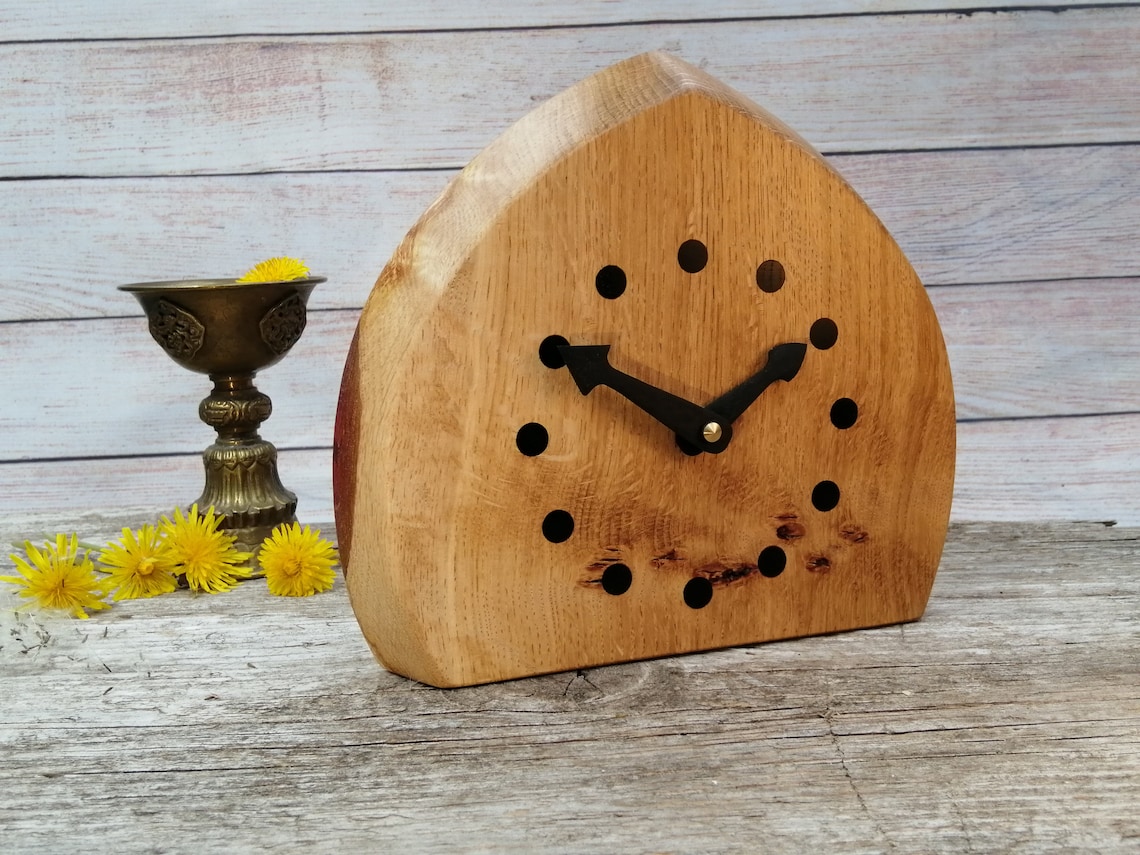 Clock, Wooden Clock, Oak Clock, Free Standing Clock, Mantlepiece Clock