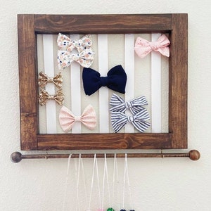 Wooden Bow Holder, Headband Organizer, Perfect for Clips, Pacifier Clips, Knots, Jewelry, Bracelets, Necklaces, Baby Shower gift, Nursery