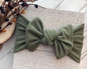 Sage Green Top Knot Headwrap - Headband - Knit Headband - Knit Headwrap - Green Knot - Mommy and Me