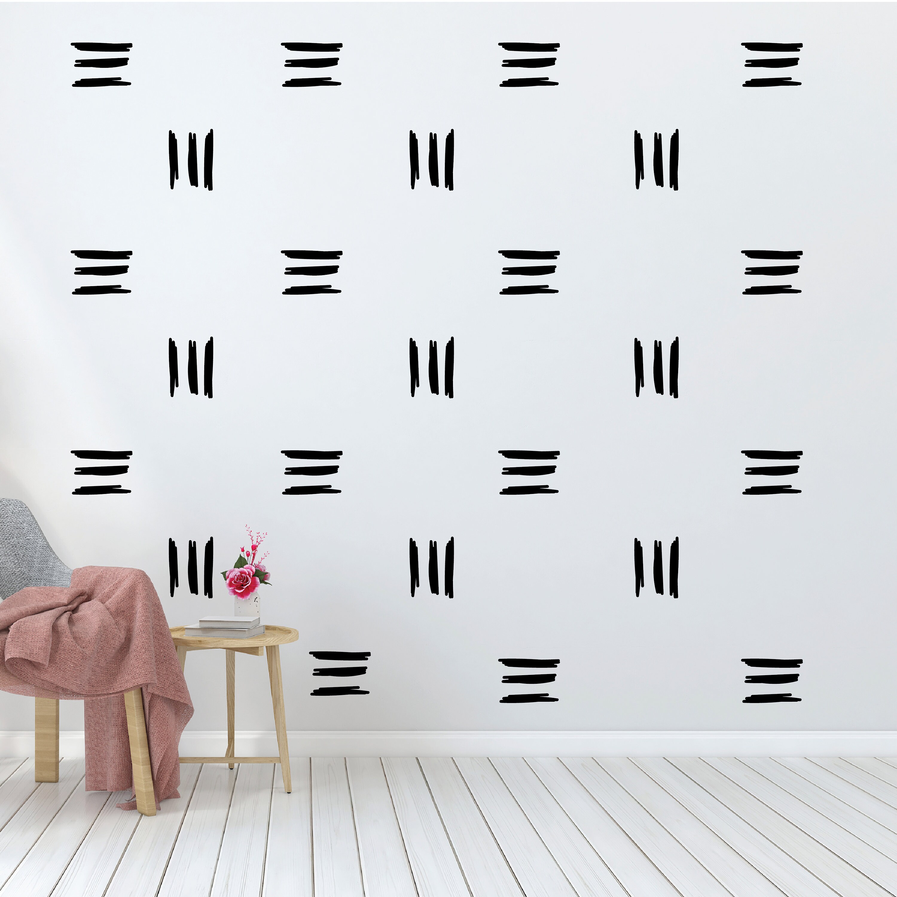 Line Wall Decals Abstract Wall Stickers Boho Nursery Decor Etsy