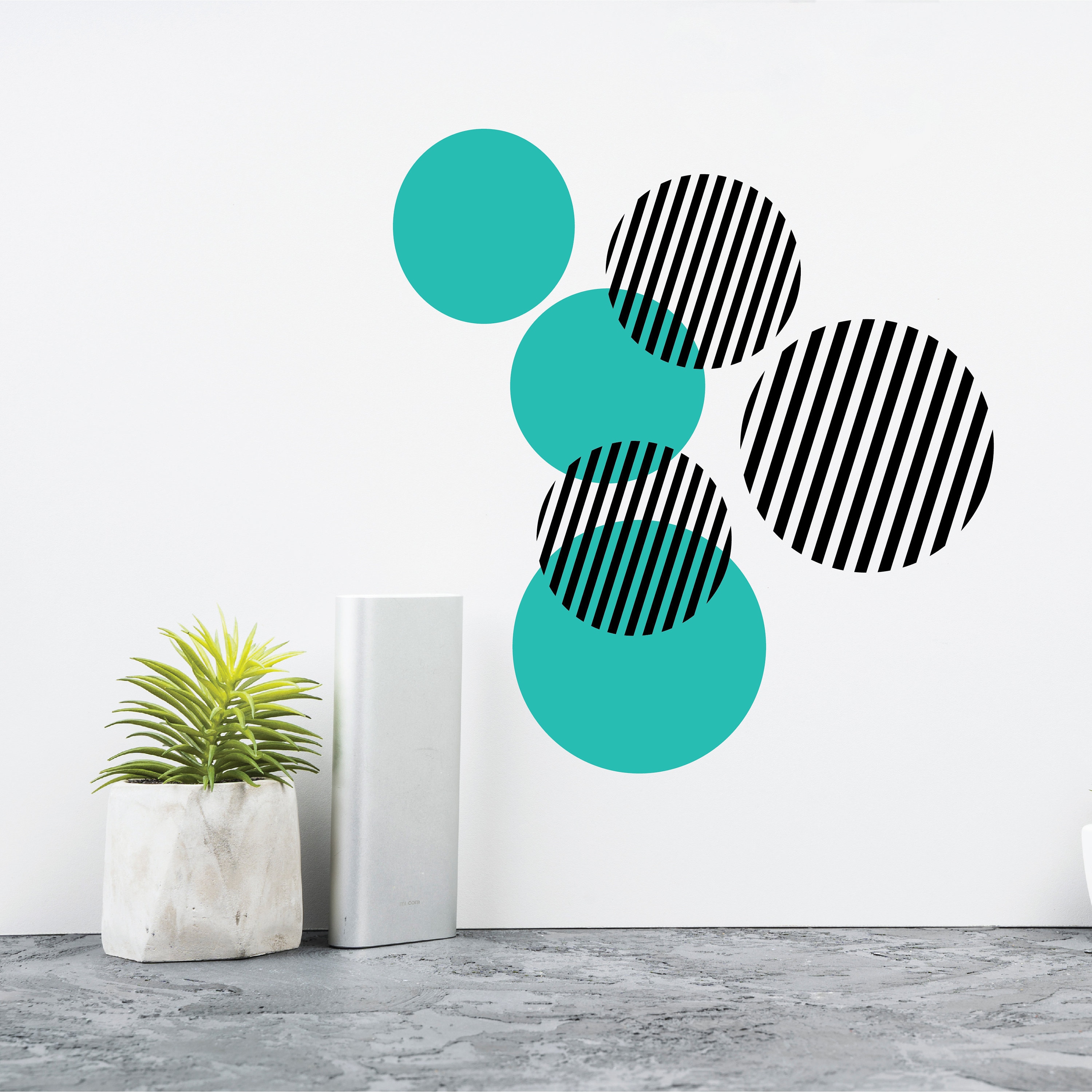 Circle Wall Decals Circle With Strip Abstract Wall Stickers Etsy