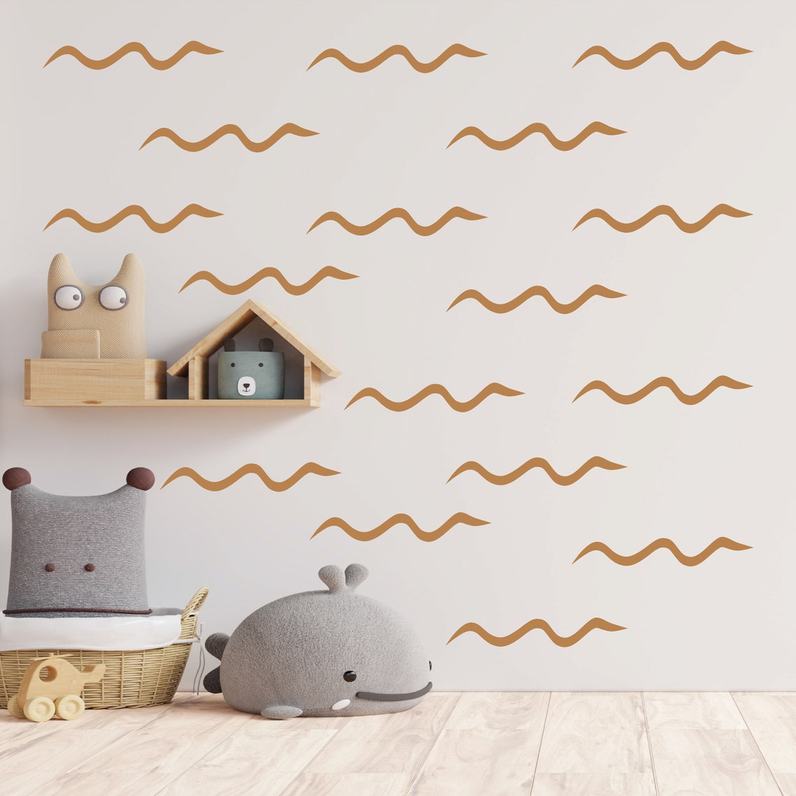 Wavy lines Wall Decals handdrawn Wall Decals Abstract Wall Etsy