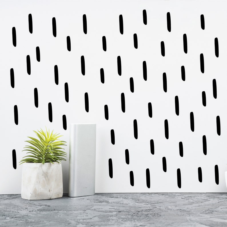 Stroke Paint Brush Wall Decals Abstract Wall Stickers Line Etsy UK