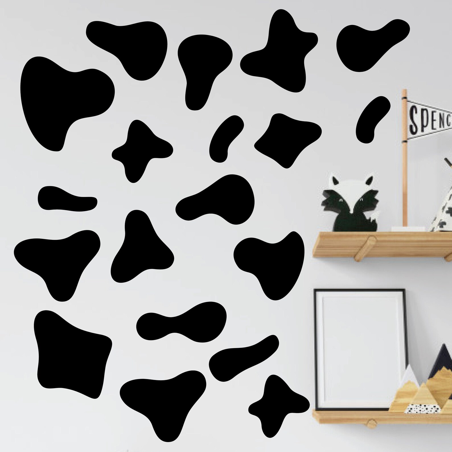 Cow Shape Wall Decals Abstract Wall Stickers Shape Stiker Etsy