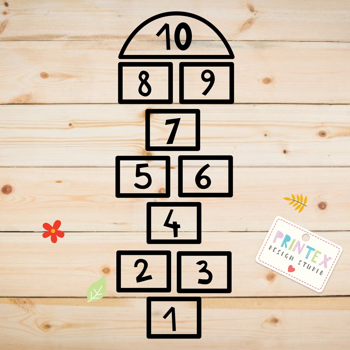 Hopscotch Educational Wall Decal Floor Decal Hopscotch Game Etsy