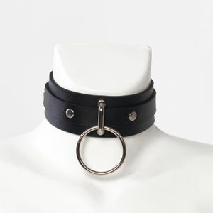 O ring collar, Collar for sub, Leather choker o ring, Leather collar necklace, Custom leather choker, Harness collar