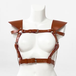Harness for women leather, Waist harness belt, Harness belt for women, Brown leather harness belt, Wing harness for women, Plus size harness