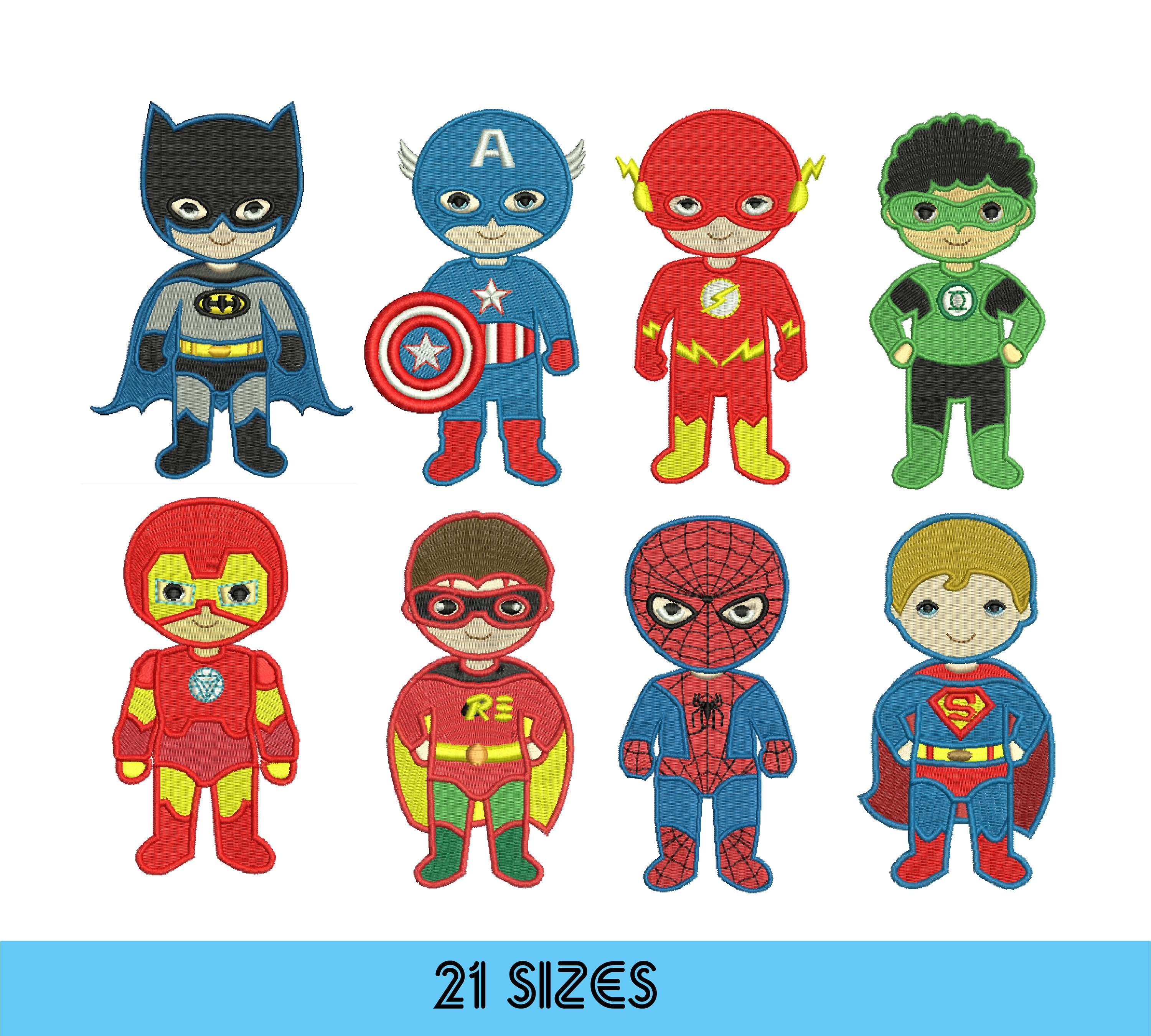 21 Sizes SuperHero Embroidery Design Super Hero Marvel Comics Etsy
