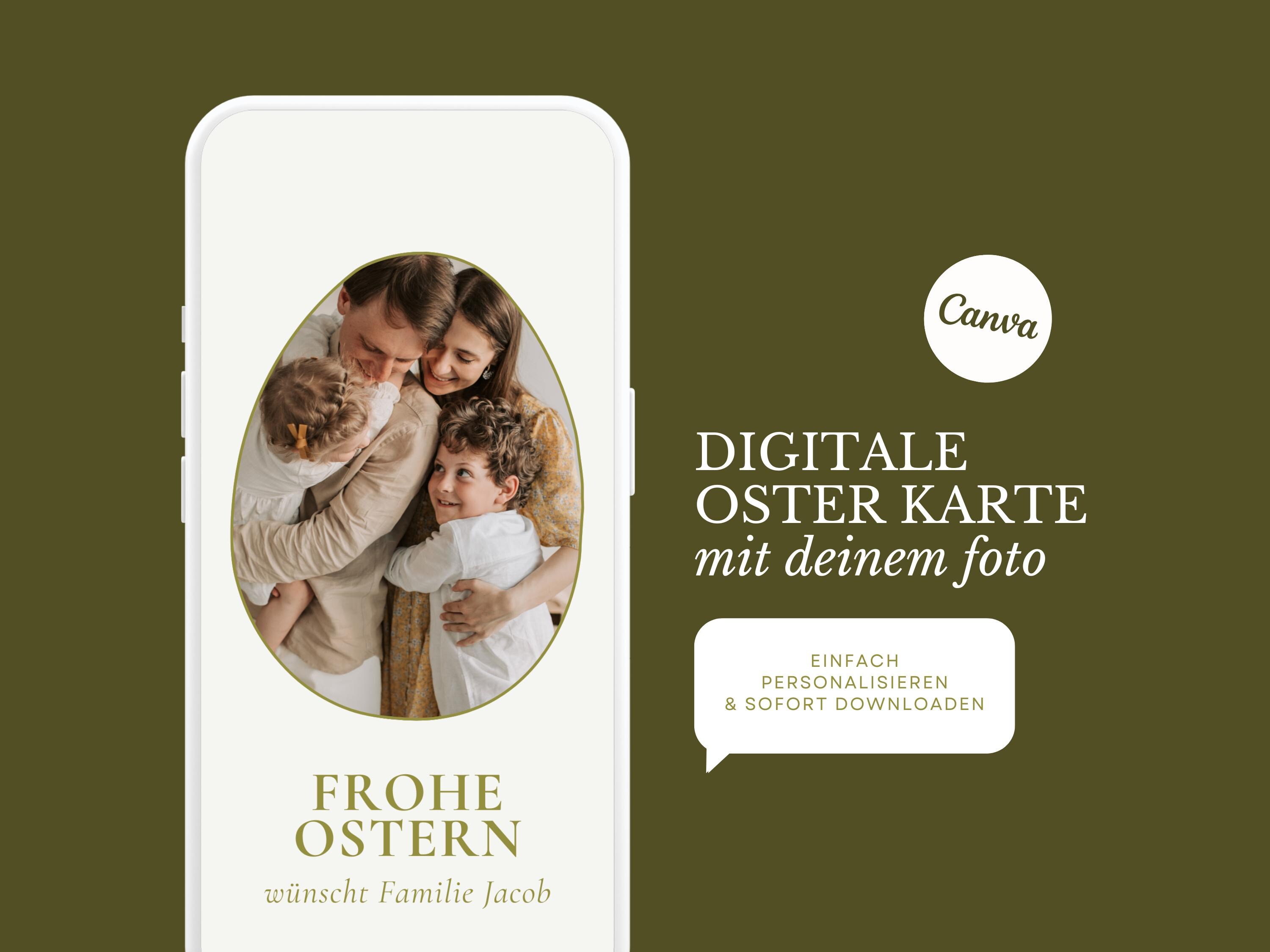 Frohe Ostern Karte Ecard Digitale Ostergrüße Personalisiert mit deinem Foto