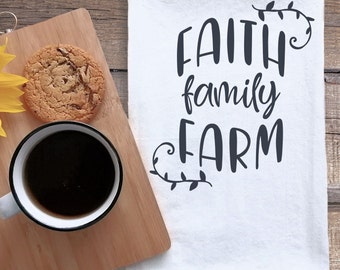 Paño de cocina de algodón «Faith Family Farm»: Paño de cocina de algodón «Faith Family Farm»