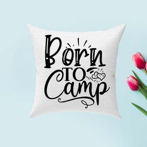 CAMPING THEME PILLOW Cover 100% Cotton Decorative Throw Pillow Case Square Cushion Cover Pillowcase Cover Only, No Insert 18&quot;x18 &quot;