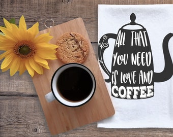 FLOUR SACK TOWELS Coffee Lovers Tea towels Custom tea towels Cotton tea towels Kitchen towels