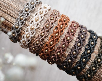 Personalized Macrame Bracelet • ᗩᕼIᗰᔕᗩ• Your Choice of Colors • Friendship Bracelet • Handmade • Bridesmade • Gift • Boho • Jewelry