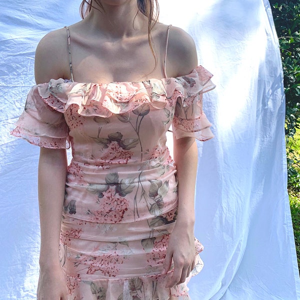 Completely In Love Pink Floral Print Mini Dress main image 0