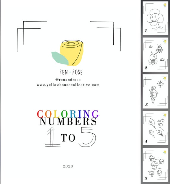Download Coloring Book Numbers 1 To 5 Fun Coloring Page Activity Etsy