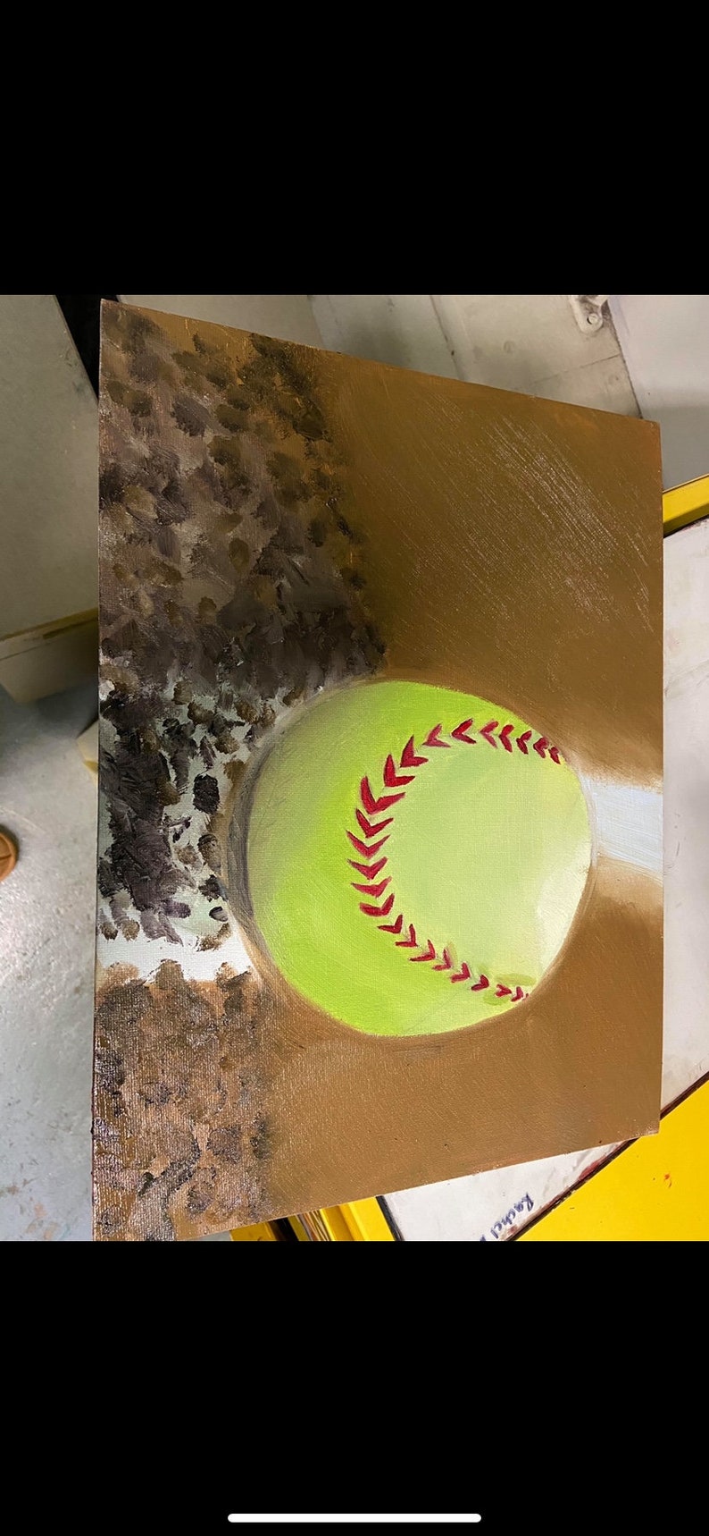 Beginner Softball Painting Etsy