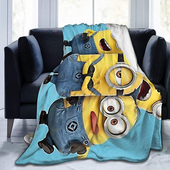 Minion Fleece Throw Blankets Ultra Soft Warm Cozy Plush Etsy