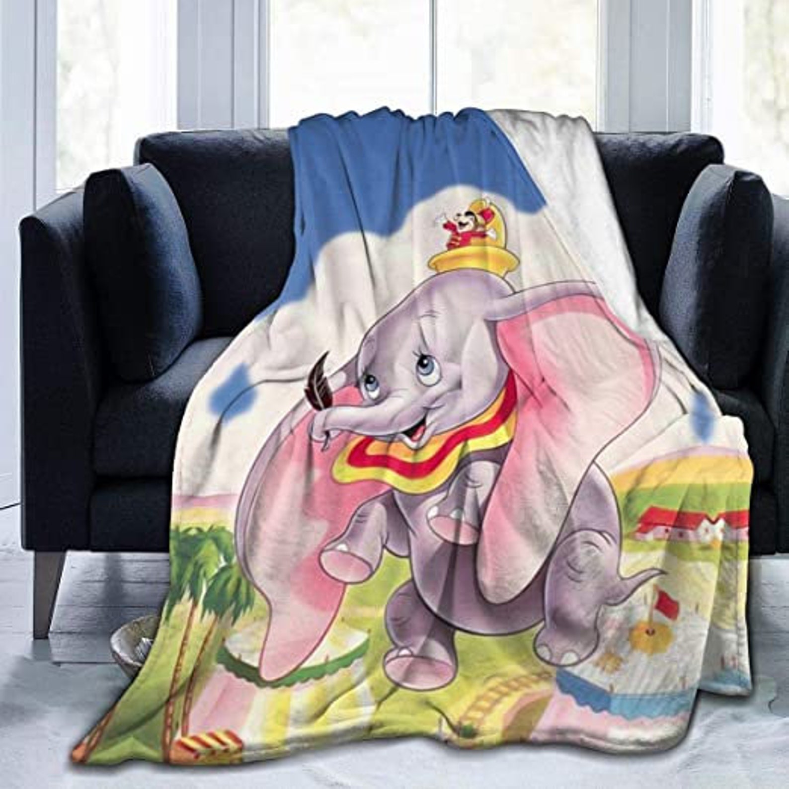 Funny Cartoon Dumbo Quilt Blanket Winter Gift for Kids Blanket Etsy