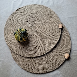 Natural Jute Placemats Decorative Table Setting Placemats for Farmhouse Decor. One, Set of Two, Set of 4 image 5