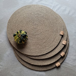 Natural Jute Placemats Decorative Table Setting Placemats for Farmhouse Decor. One, Set of Two, Set of 4 image 8