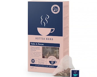 Take A Pause Organic Menopause Tea | Natural Support Perimenopause | Raspberry Leaf, Ginseng, Green Tea, Liquorice & Valerian | Low Caffeine