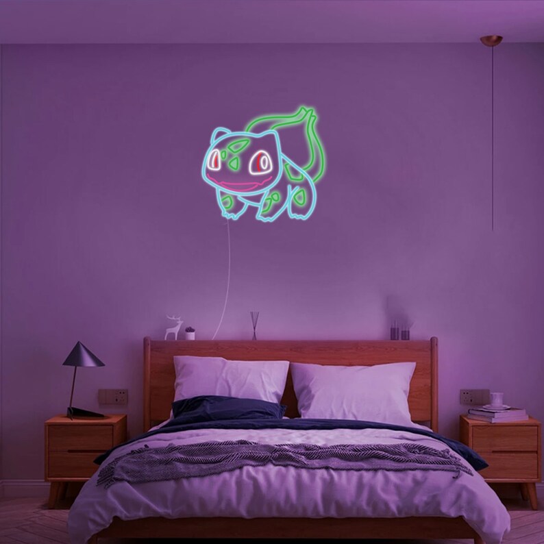 Bulbasaur Neon Signpokemon Neon Signanime Neon Signcustom Etsy